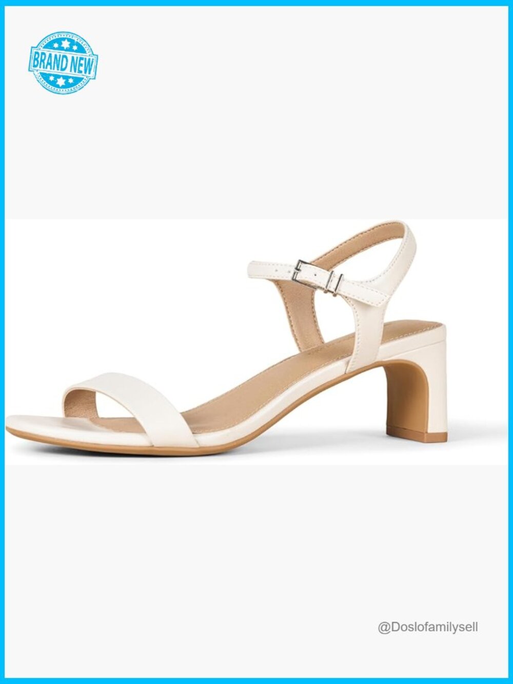 Women's Ankle Strap Low Heel Sandals Comfort Memory Foam Padded Insole Casual